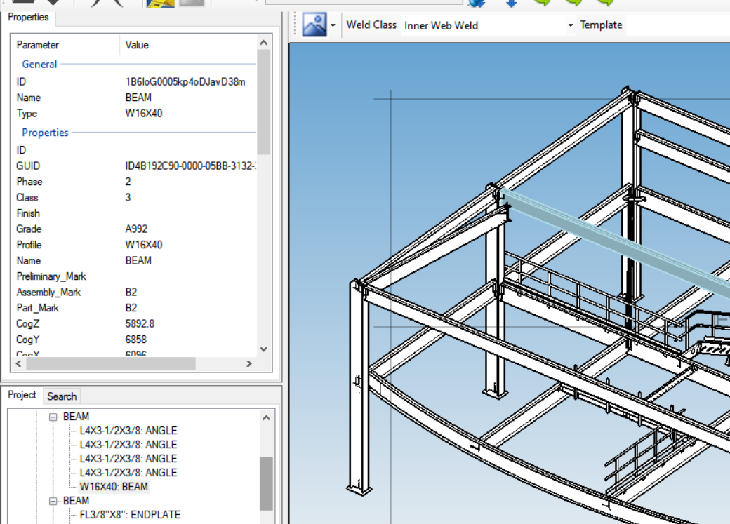 Steel Structure imported via IFC